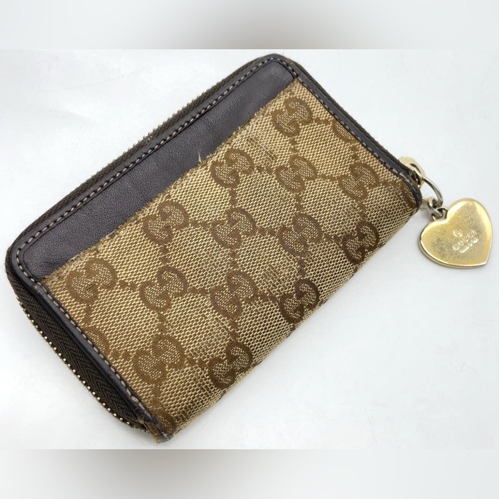 Gucci Wallet Gucci GG Canvas Beige/Brown Leather Coin Purse W/Box  well used - Picture 4 of 16